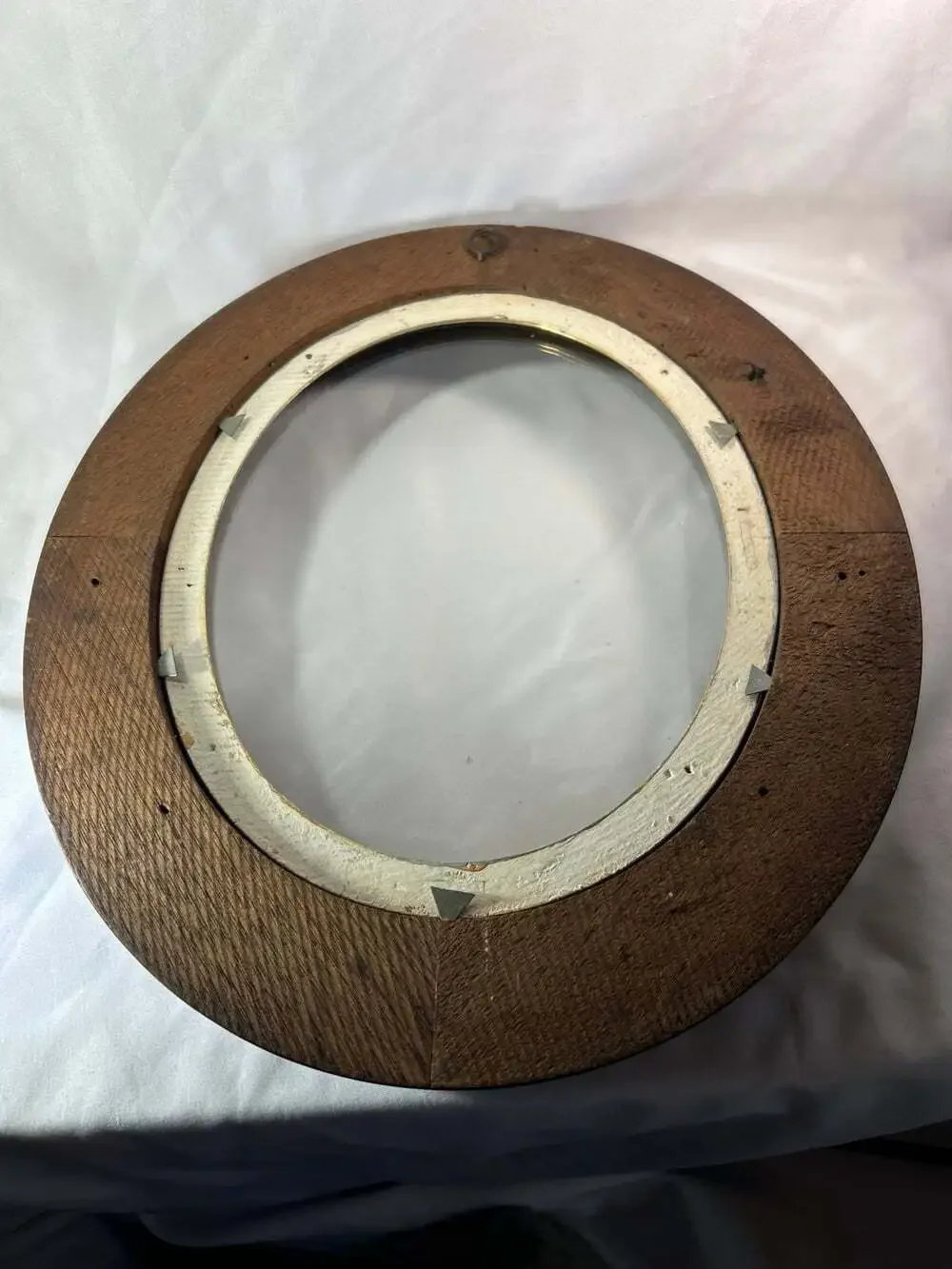Antique Oval Walnut Grain Gold Accent Deep Frames with Glass 13x11